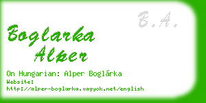 boglarka alper business card